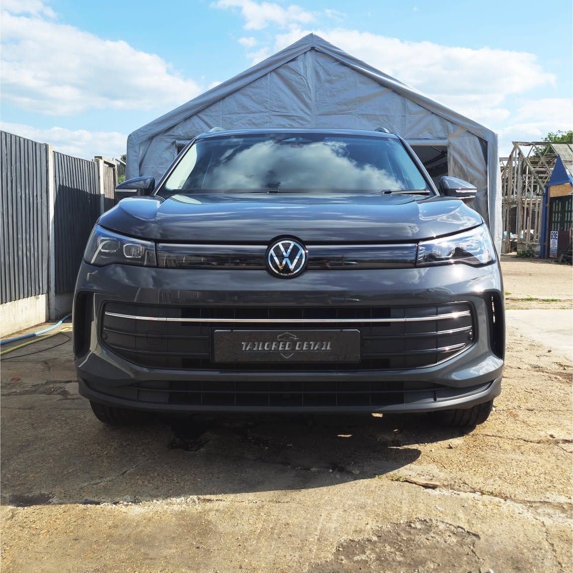 Front view of a grey VW Tiguan after a full detail at Tailored Detail Hockley